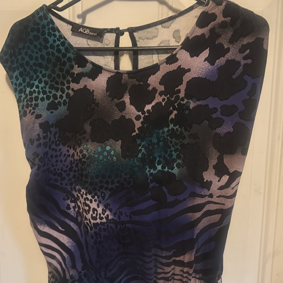 AGB DRESS •Black Asymmetrical •Dolman Sleeve Sheath• Dress• SIZE 8 M-L - Picture 1 of 10
